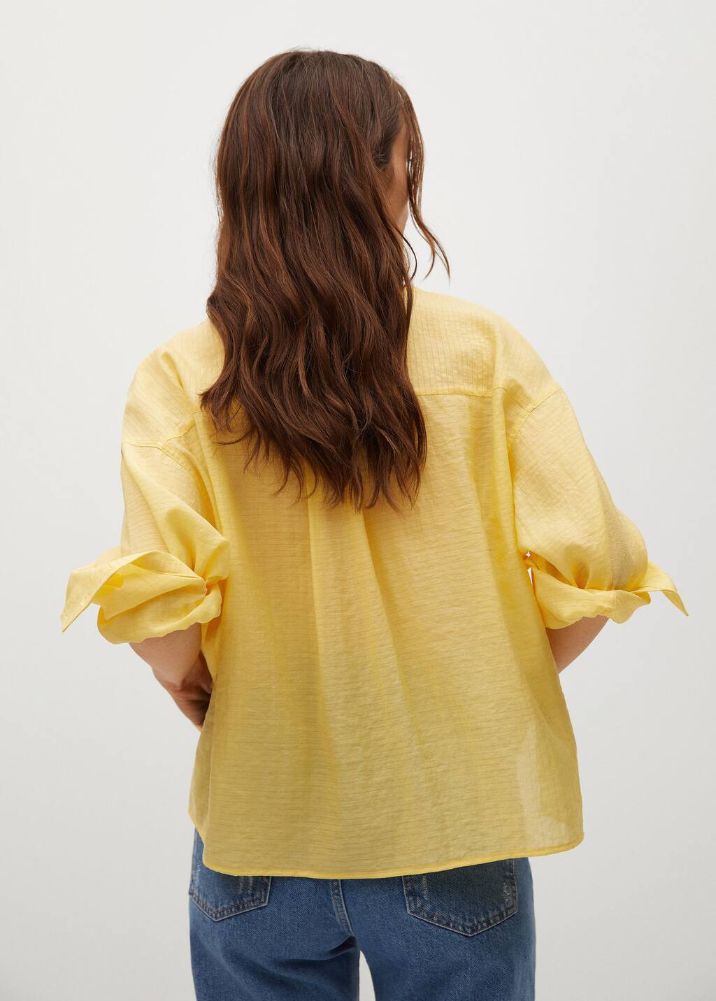 mango textured flowy blouse
