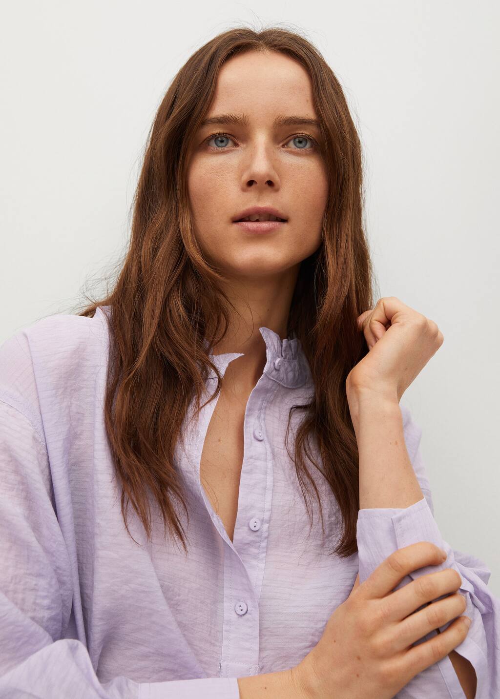 mango textured flowy blouse