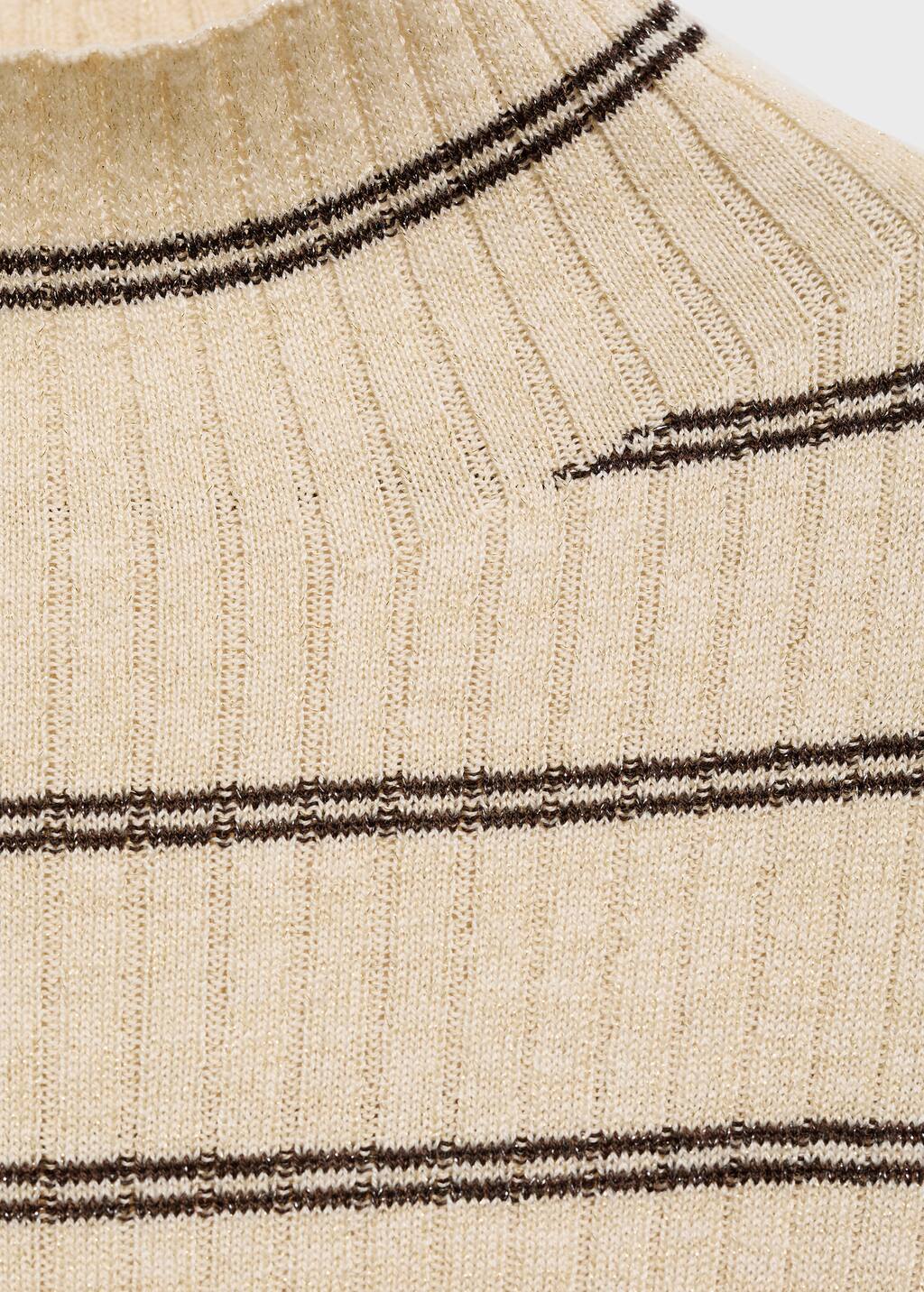 Rib-knit sweater with perkins neck
