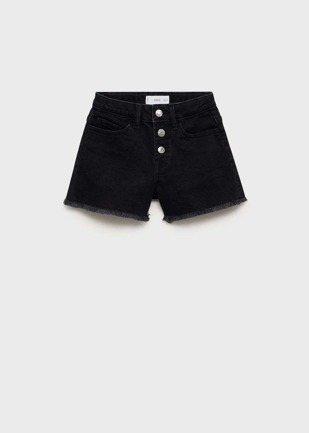 Mango Frayed Denim Shorts Black Denim In Black Denim