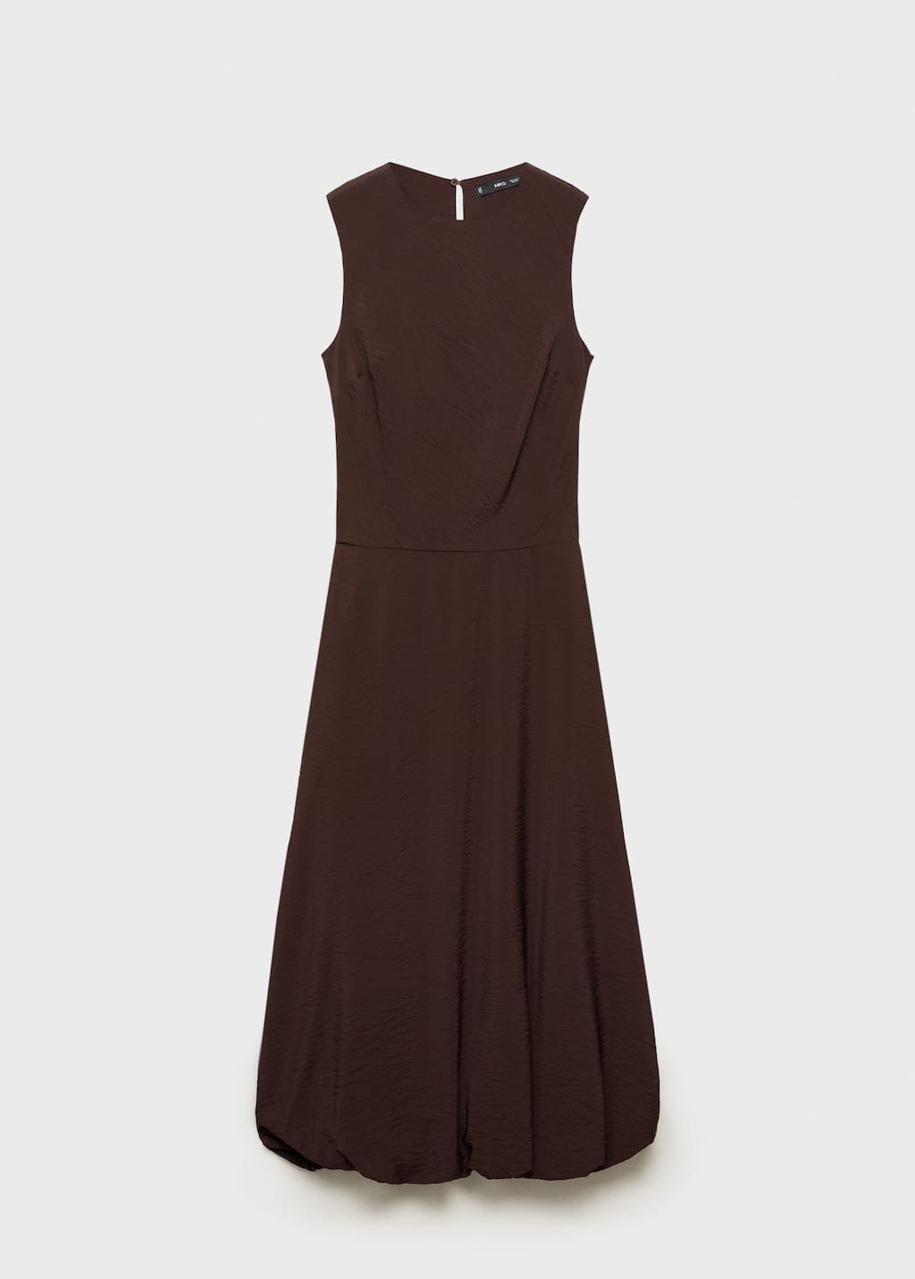 Mango Rita Topstitch Detail Midi Dress In Chocolate