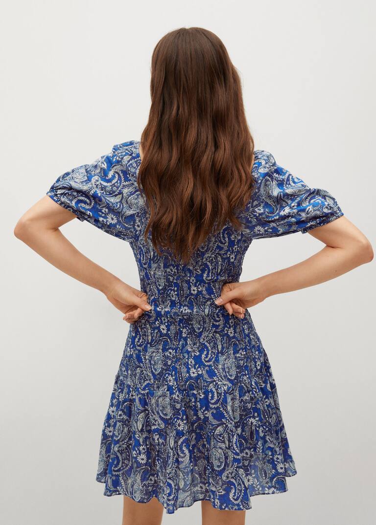 mango printed ruched dress