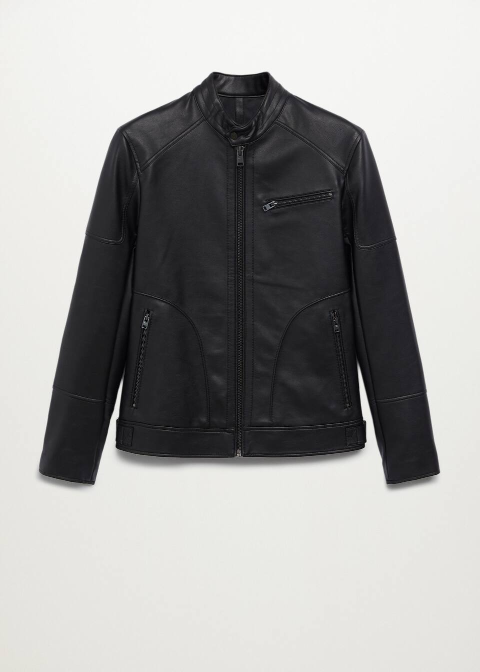 Cazadora biker efecto piel Hombre MANGO OUTLET Andorra