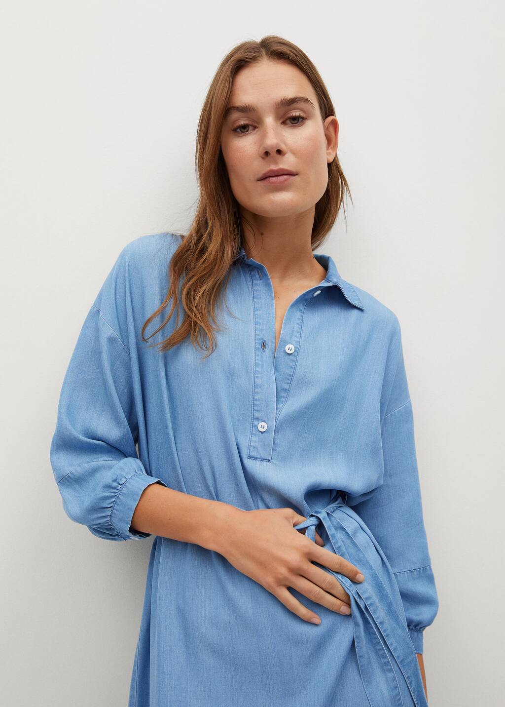 Jurk in denim look - Dames | Mango Nederland