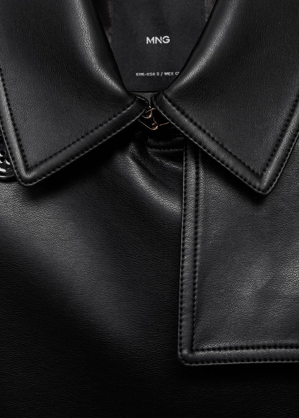Leather-effect trench coat