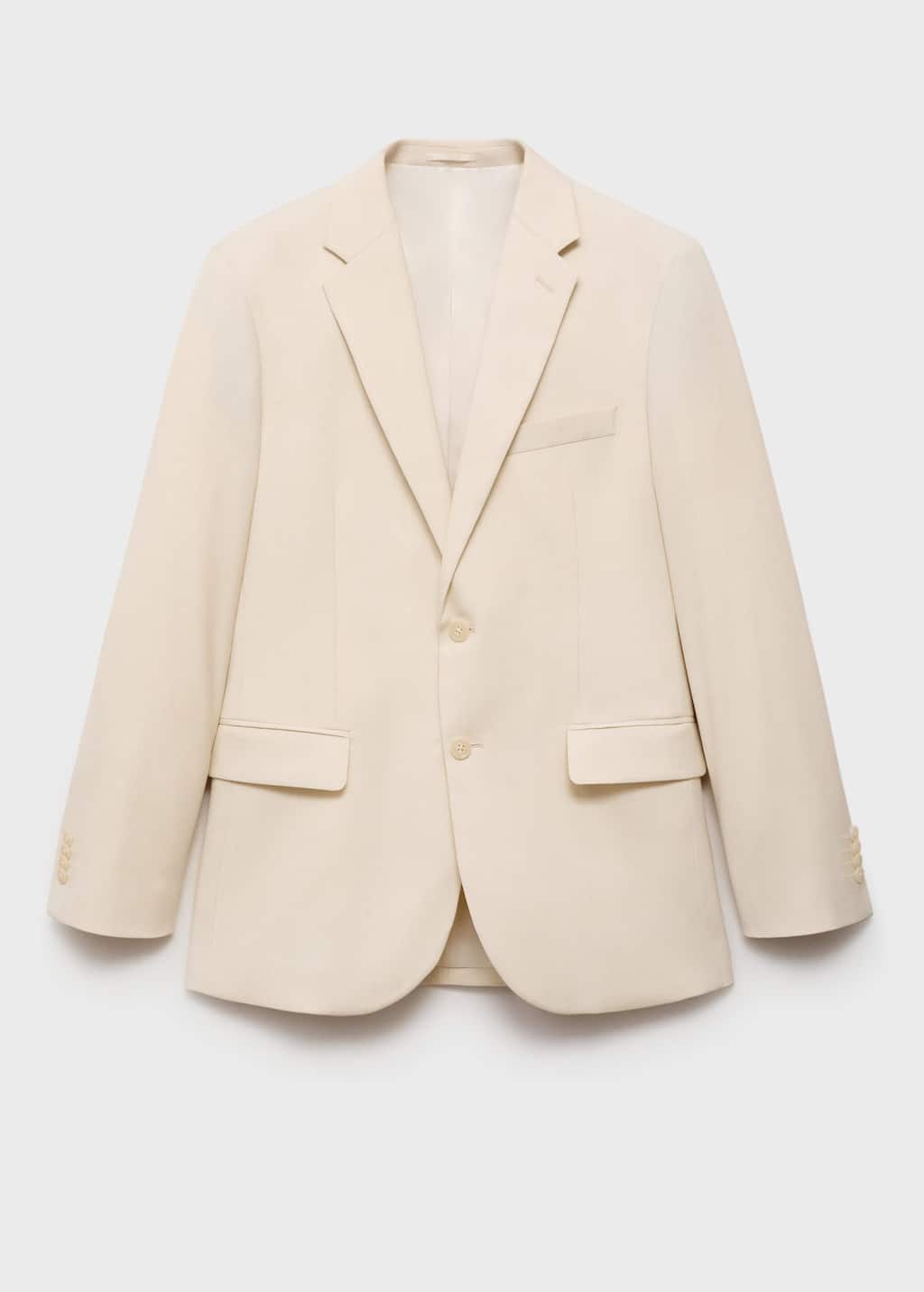 Mango Man Milan Slim-fit Suit Jacket Ecru In Écru