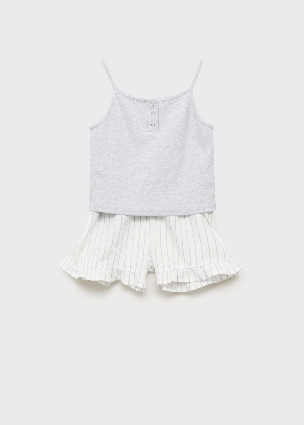 Mango Combined Cotton Pyjamas Medium Heather Grey In Medium Heather Grey