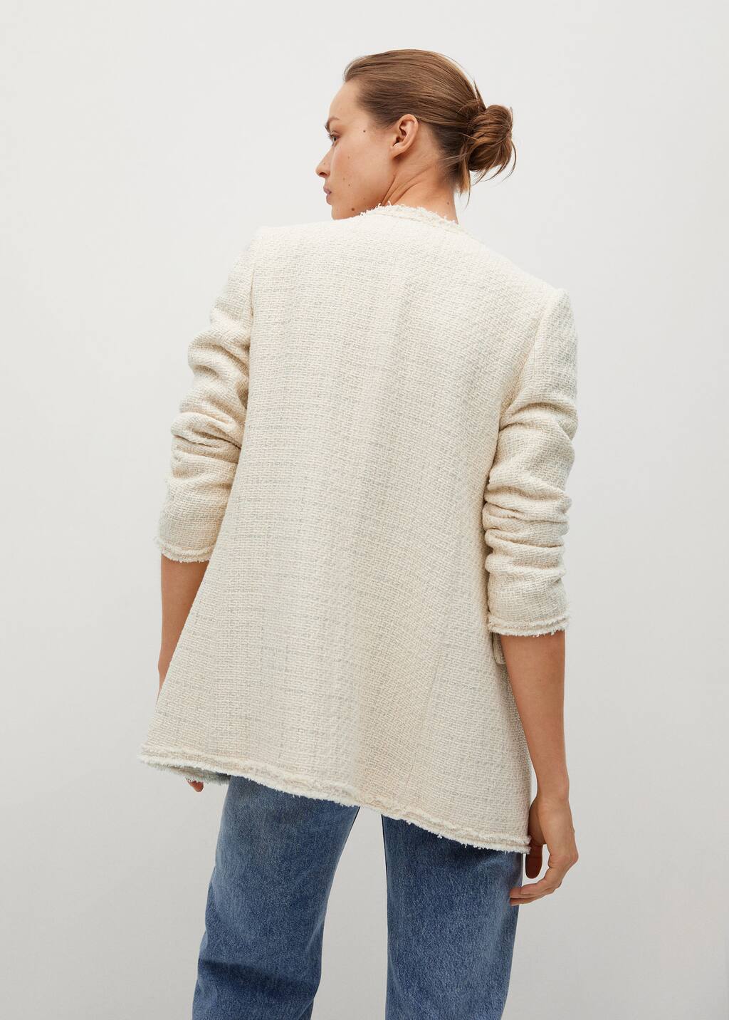 mango tweed cotton jacket