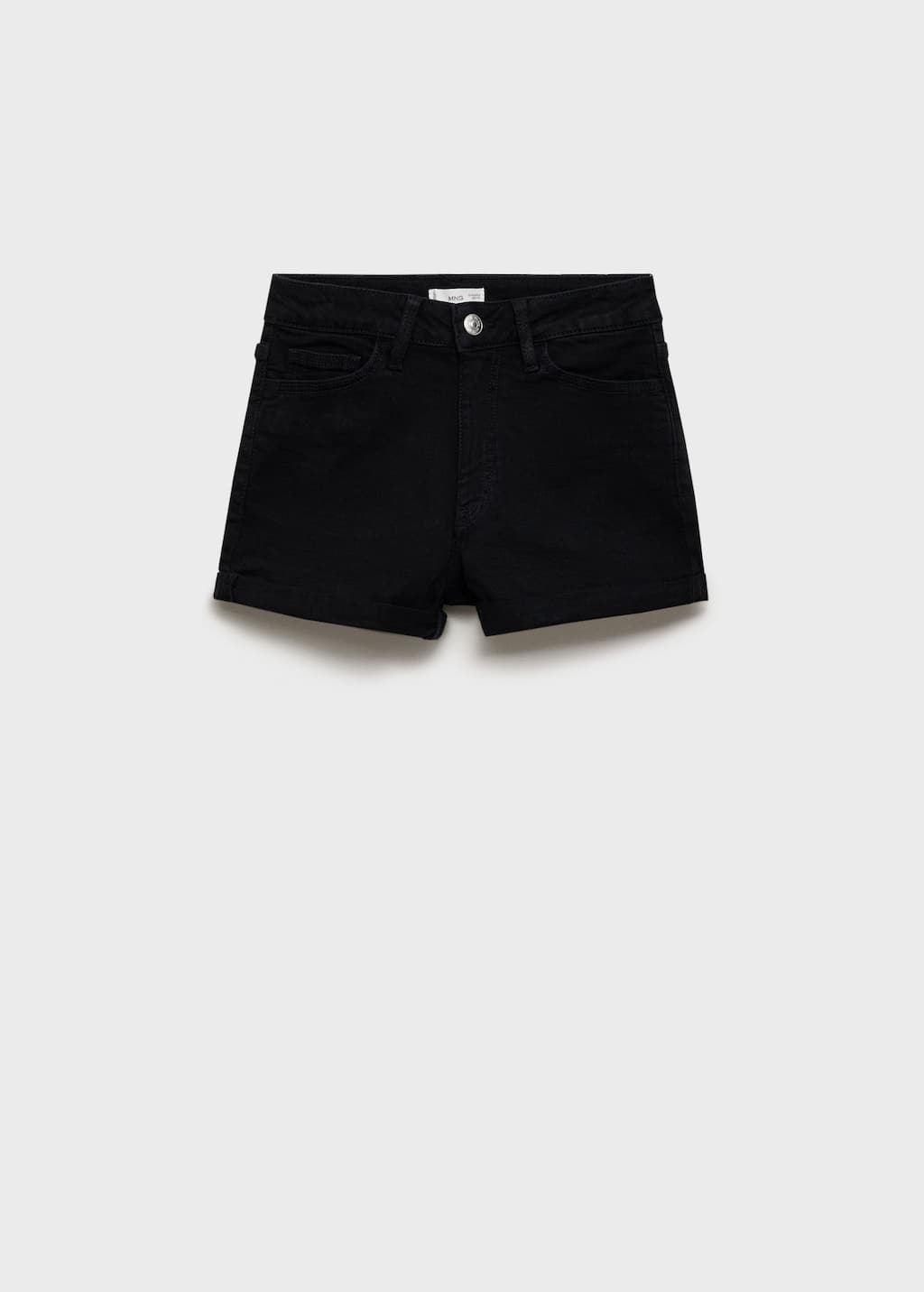 MANGO TEEN STRAIGHT-FIT DENIM SHORTS BLACK DENIM