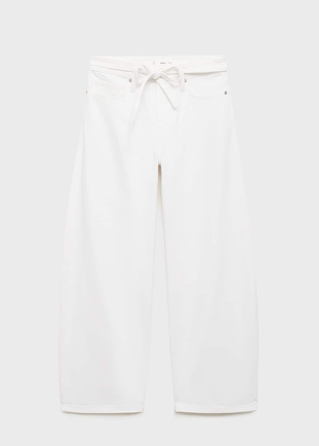Mango Jean Ballon Ceinture Blanc - Femme - 40 - In Blanc