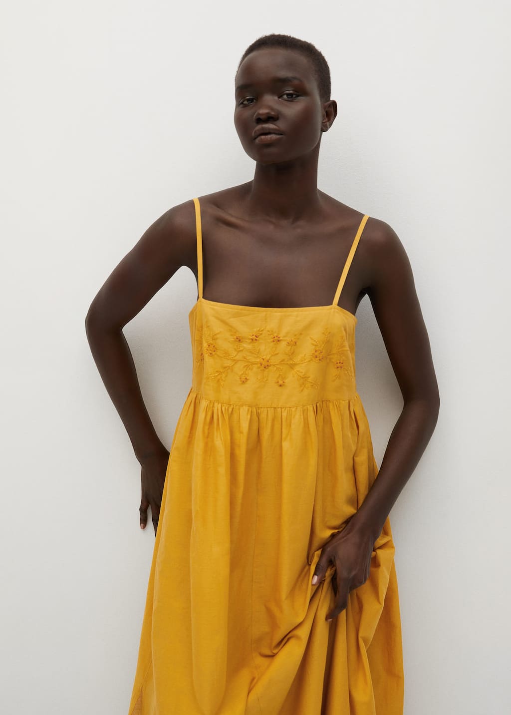 mango embroidered cotton dress