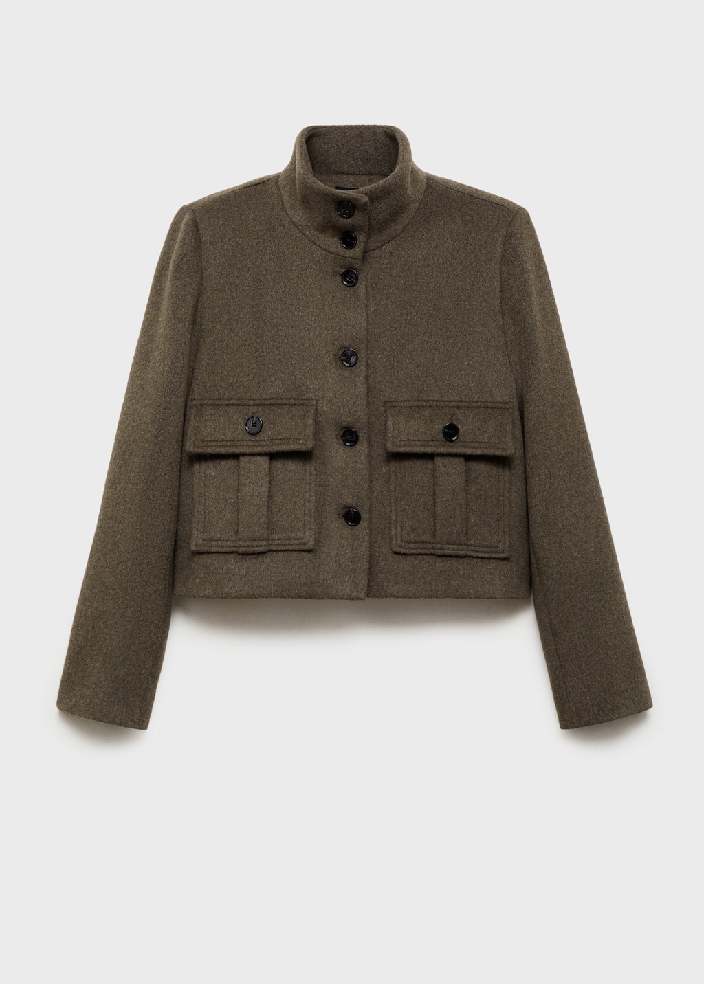 Wool-blend jacket with pockets