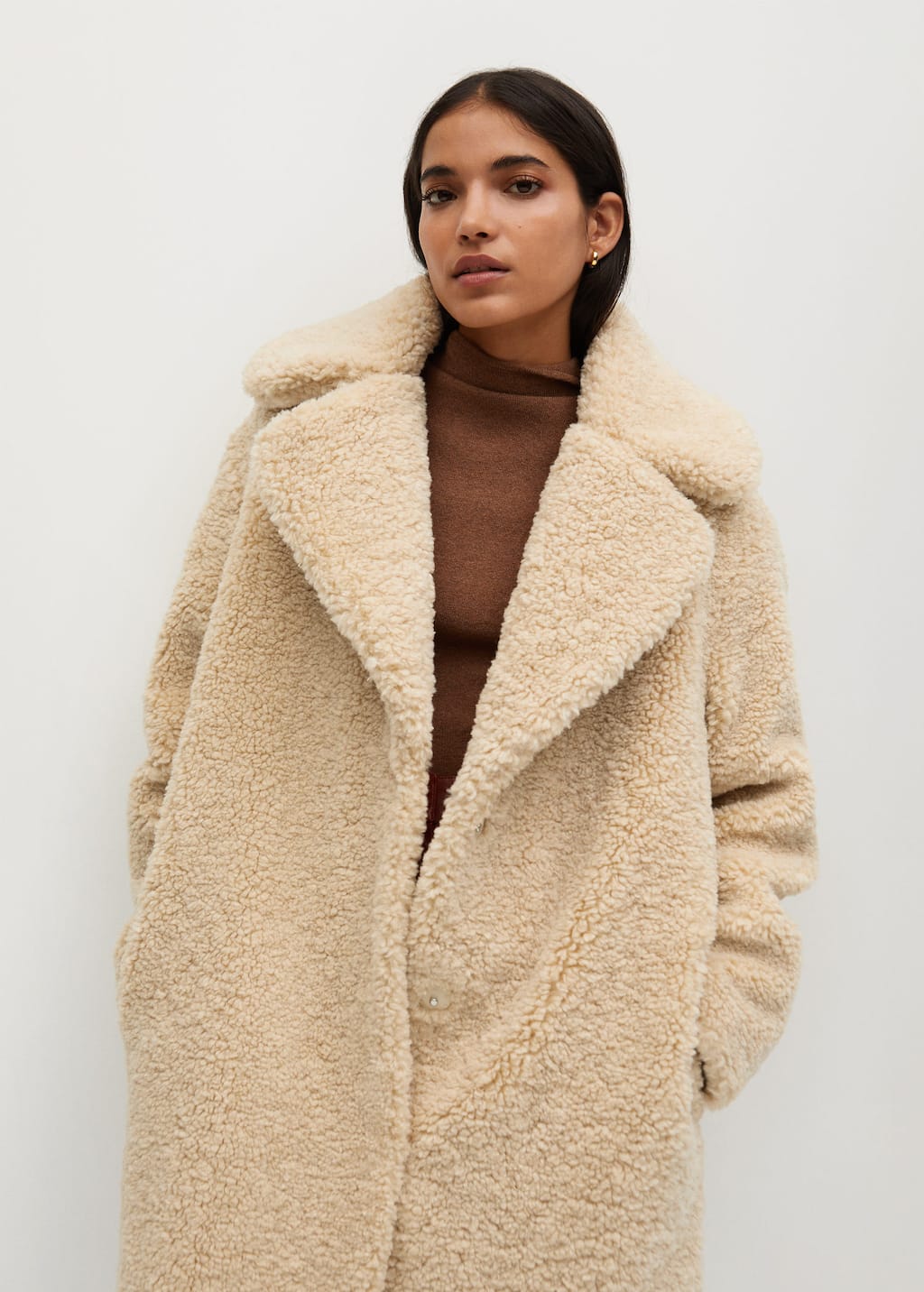 Mango Faux shearling oversized coat. 6