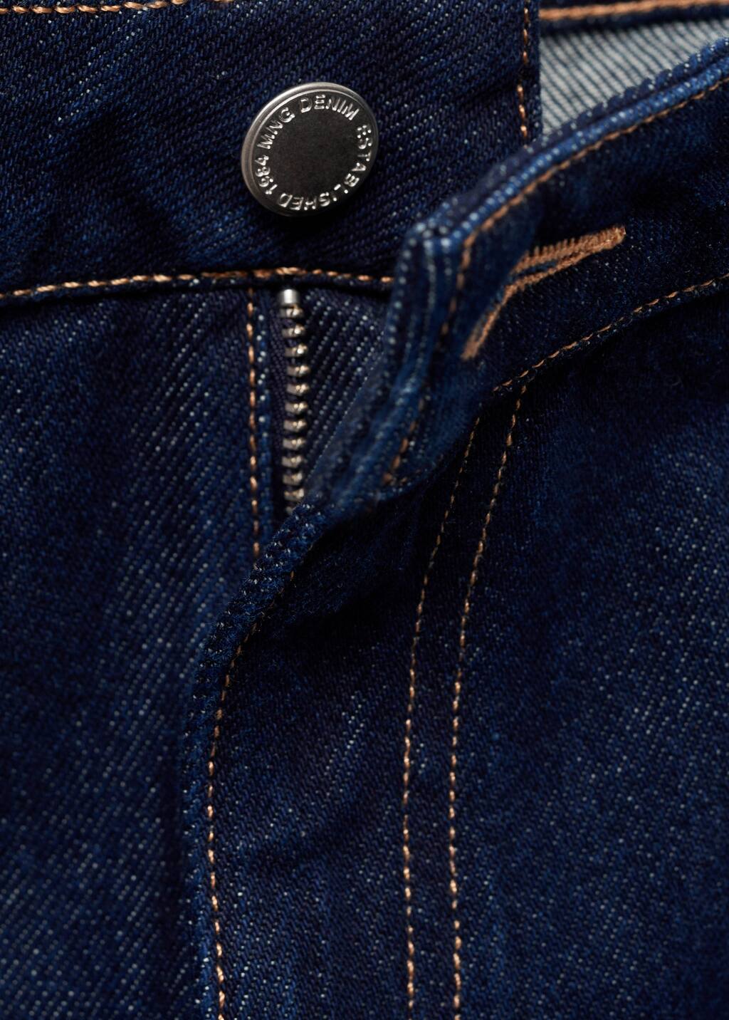 High-rise wide leg rinse-wash jeans