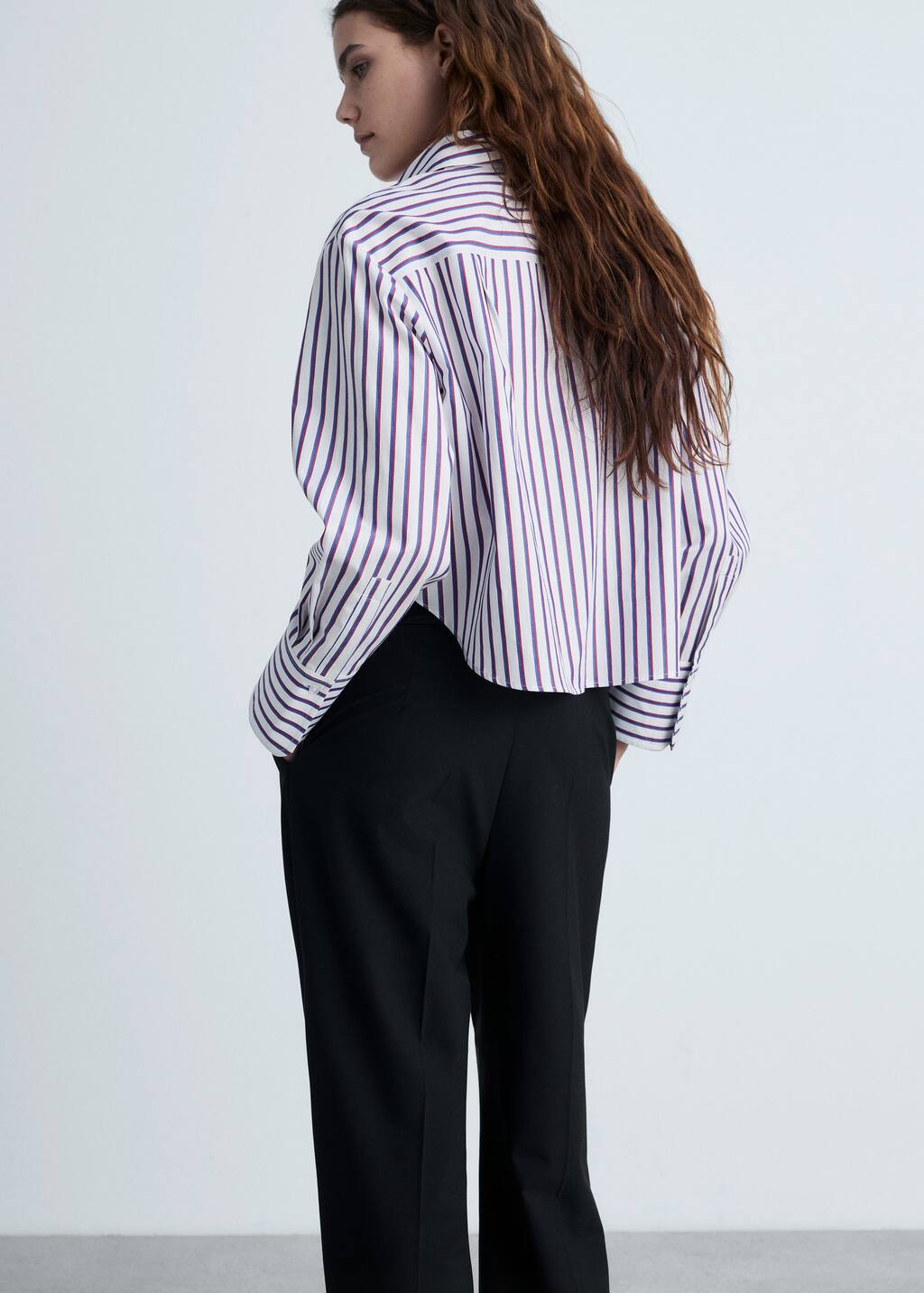 Striped cropped shirt