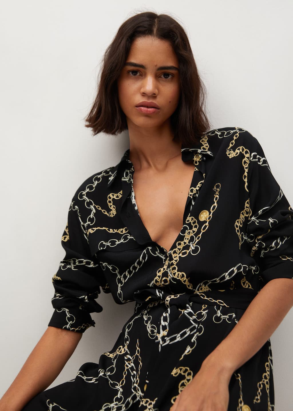 mango chain print dress