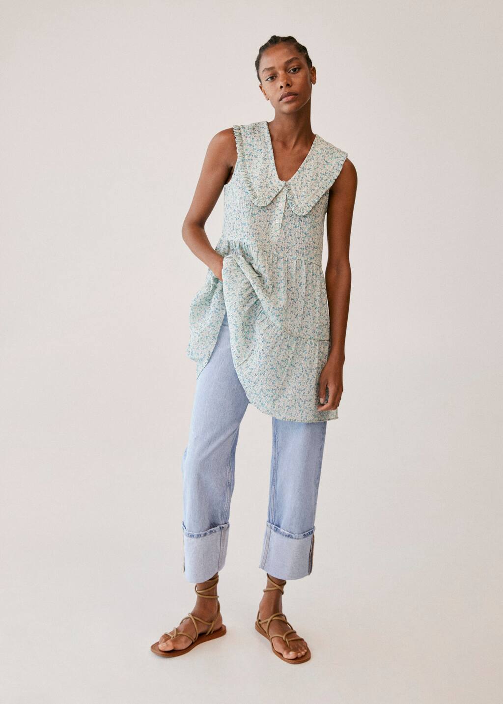 robe col claudine mango