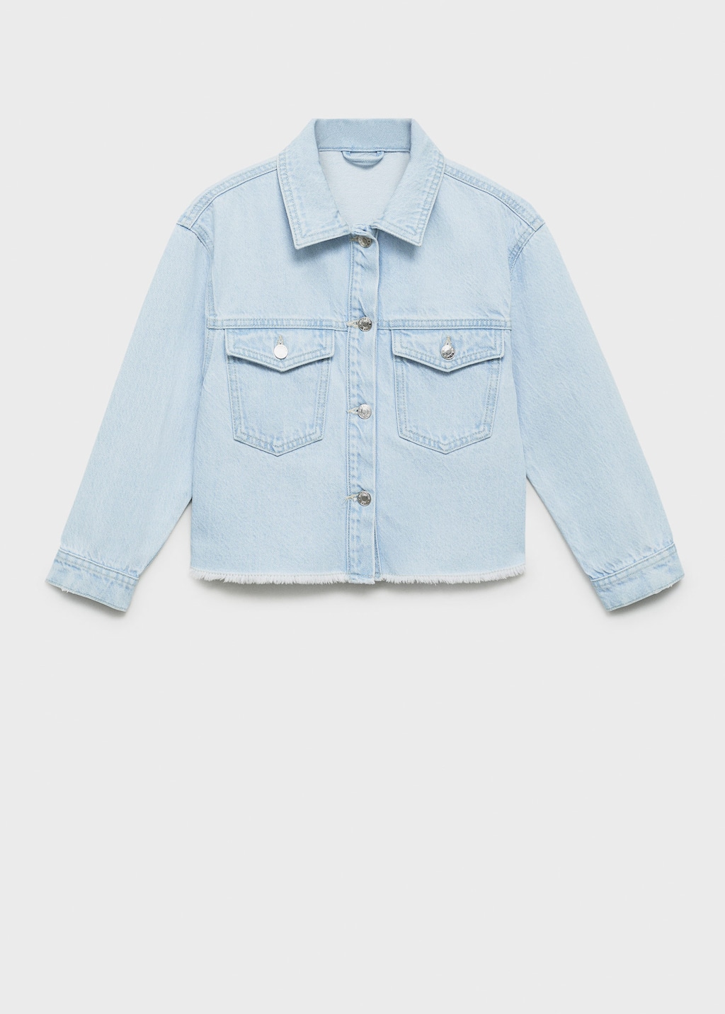MANGO BLOUSON EN JEAN BAS EFFILOCHÉ BLEU CLAIR - ENFANTS - 12 - MANGO KIDS