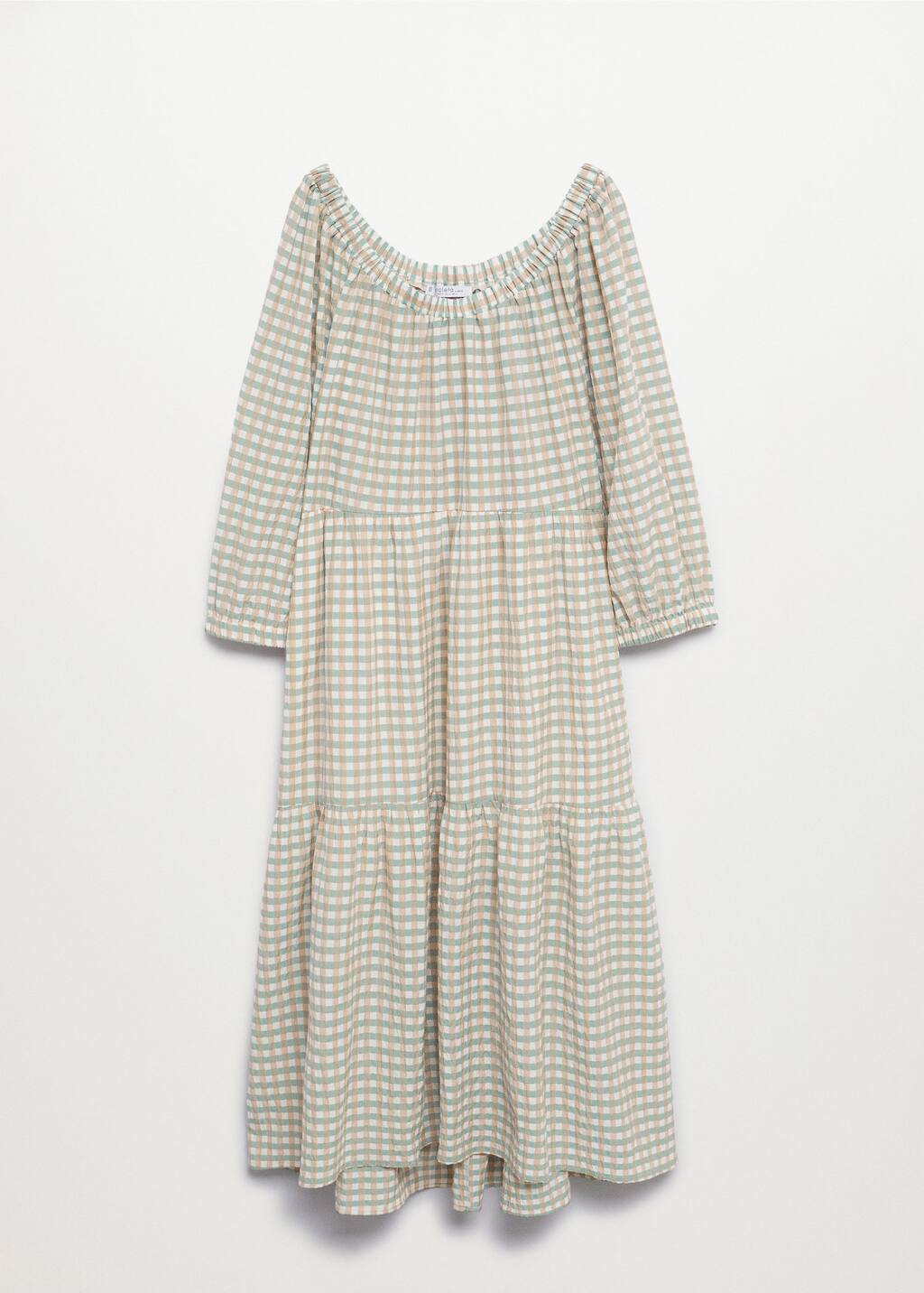 mango check pattern midi dress