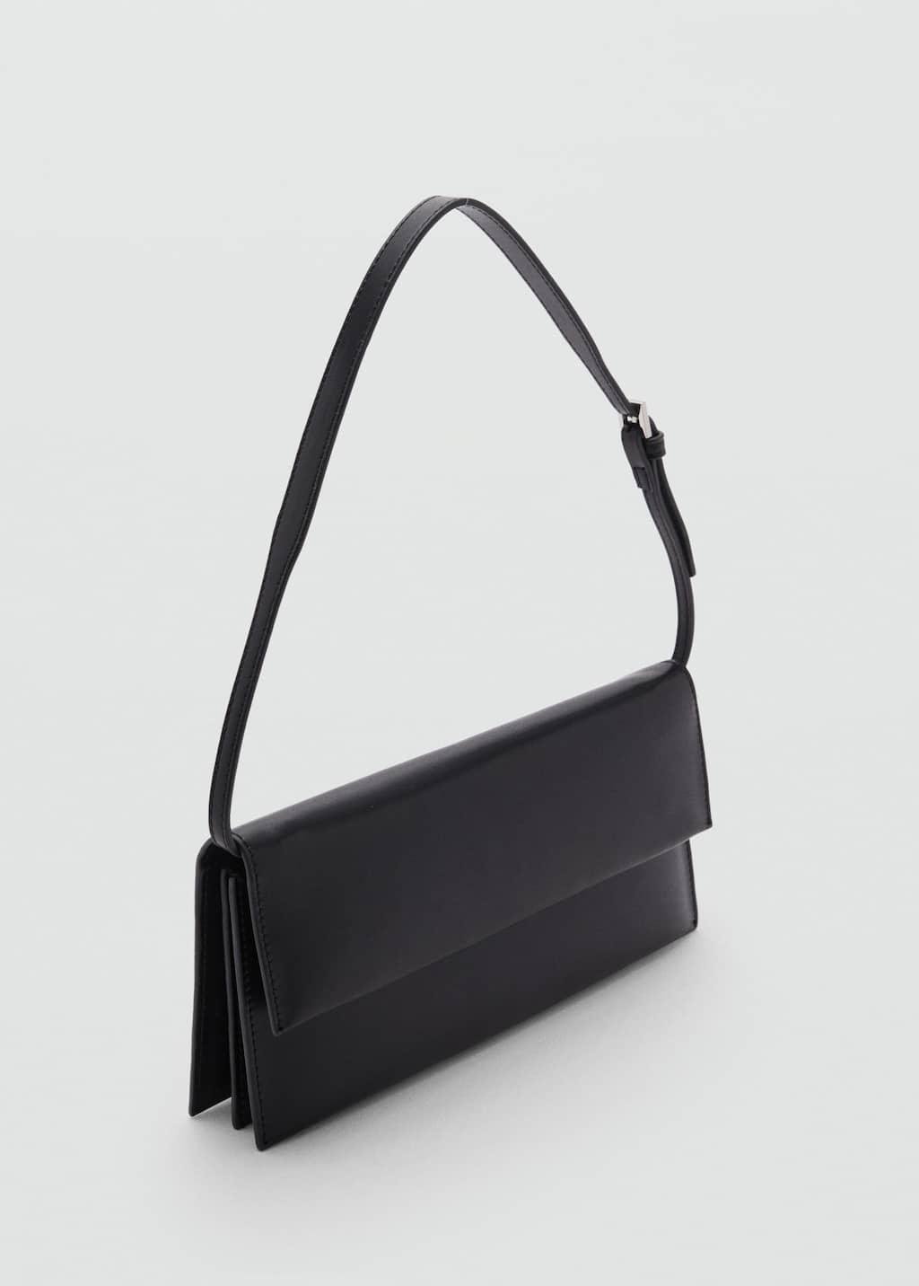 Mango Sac Porté Épaule Rabat Noir - Femme - Taille Unique -