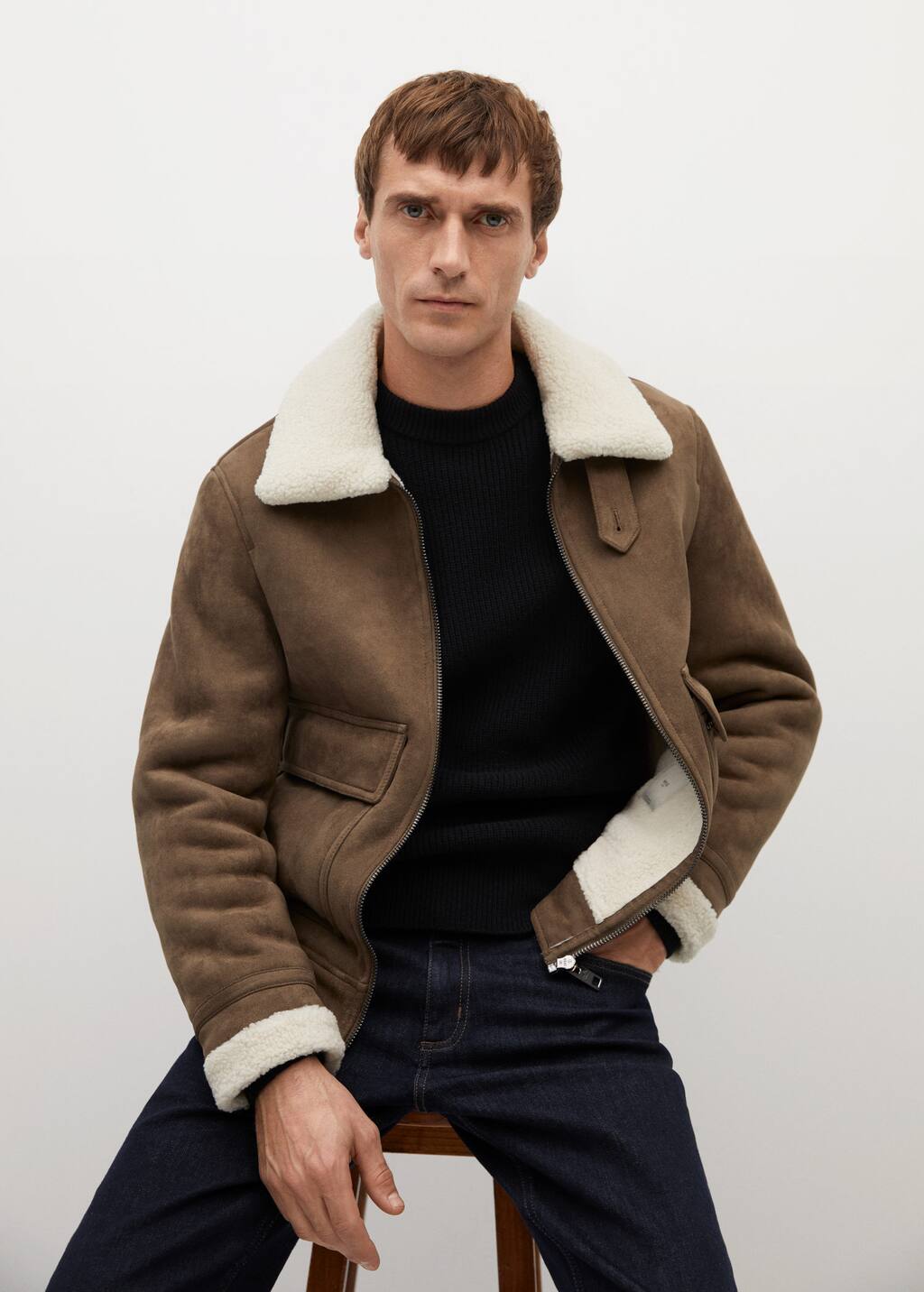 mango man shearling jacket