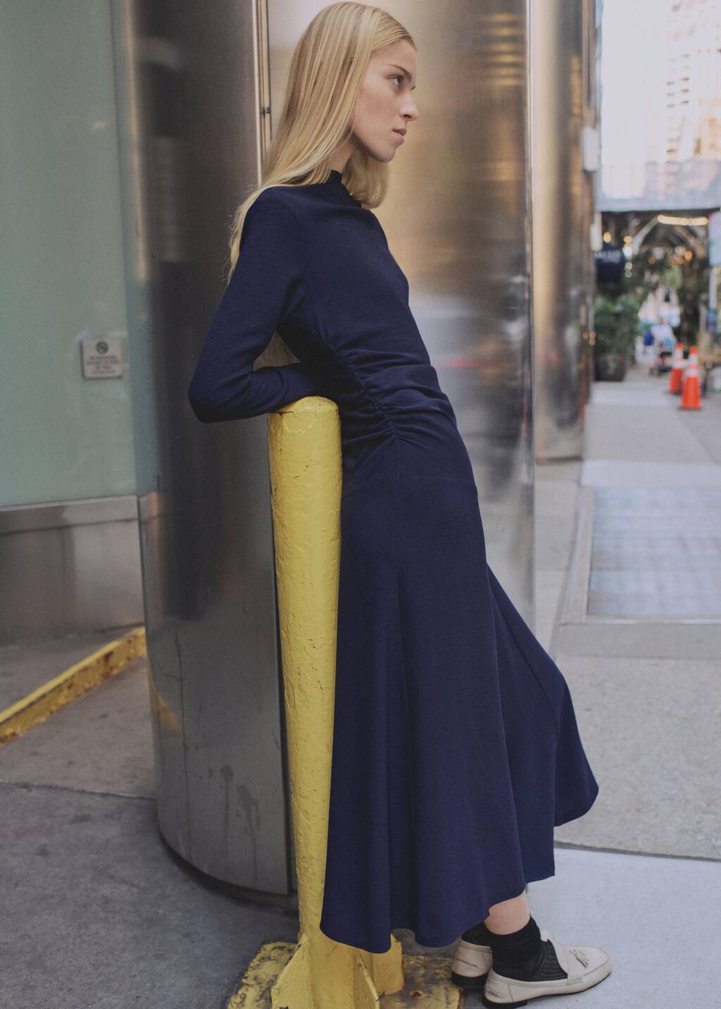 Asymmetrical pleated dress