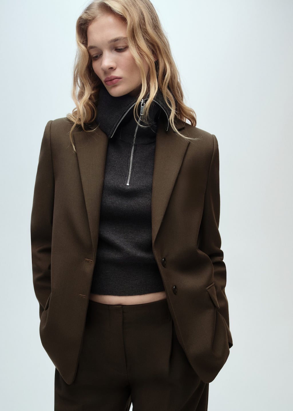 Straight-fit suit jacket