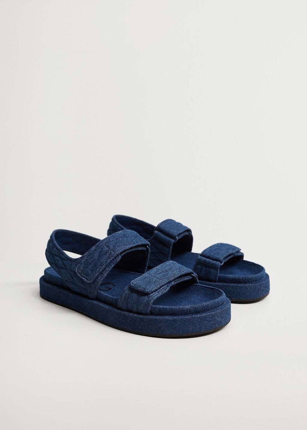 Denim cotton sandals - Medium plane