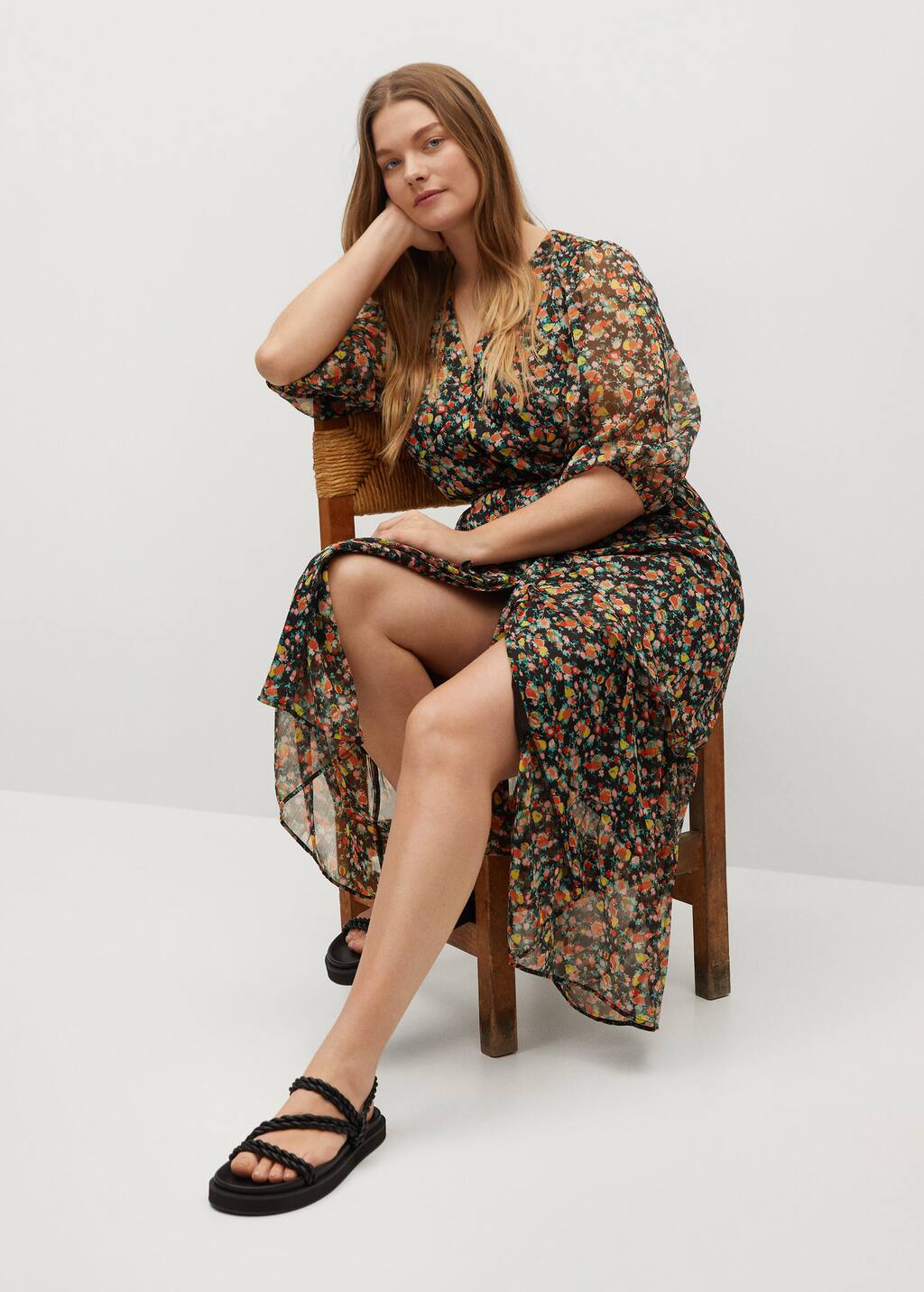 robe longue violeta by mango