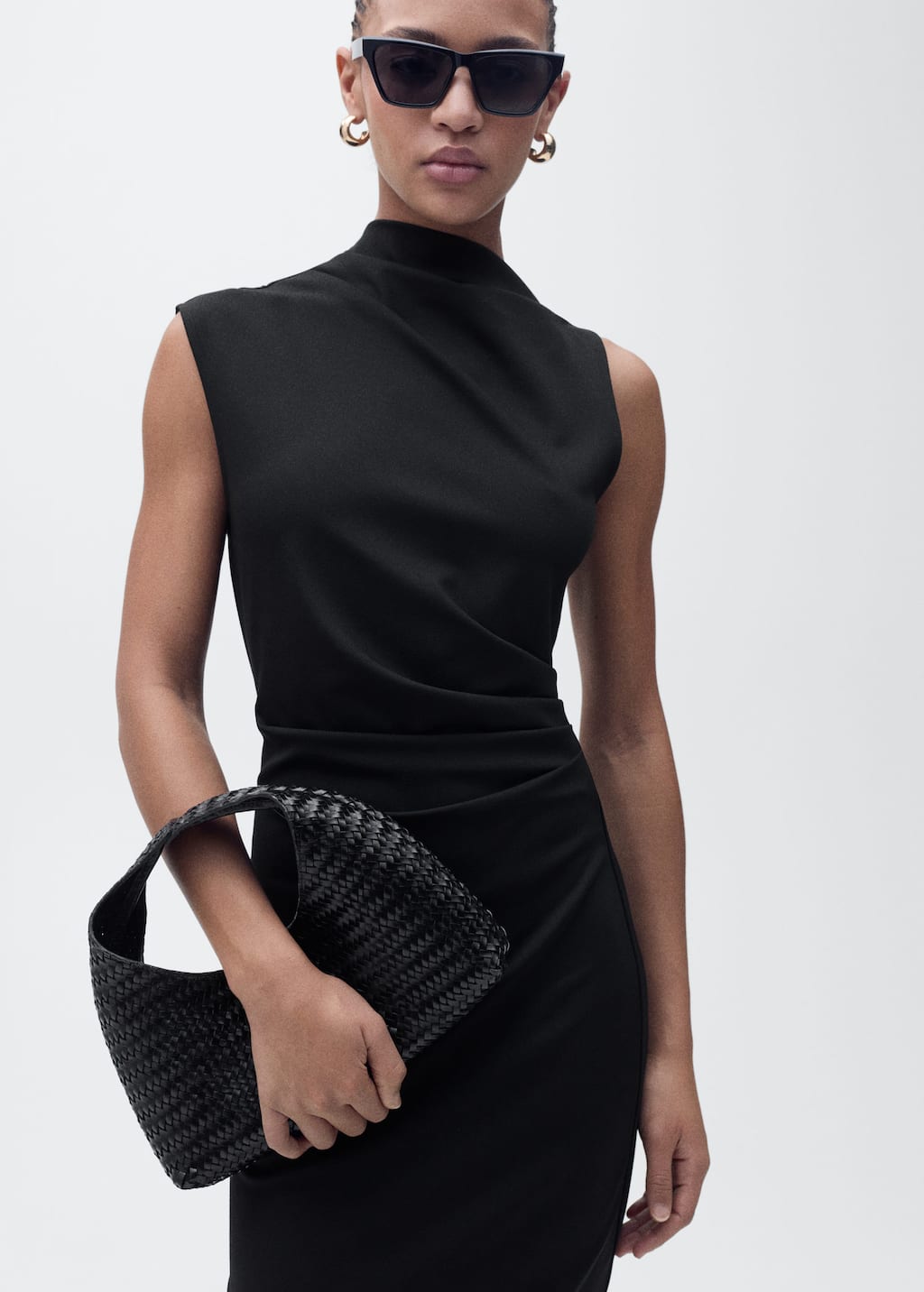 Draped midi-dress