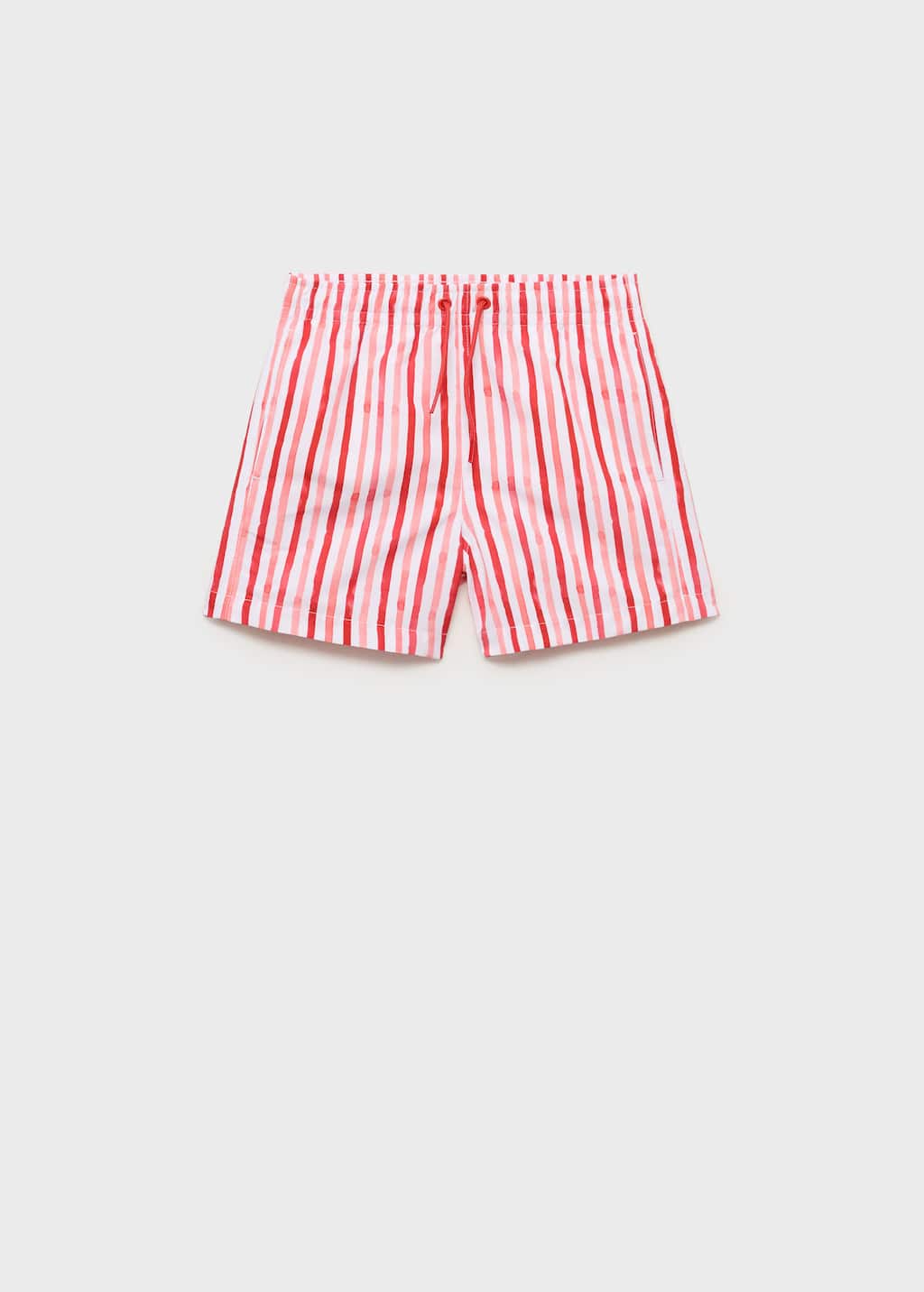 Mango Striped Drawstring Swimsuit Red In Red