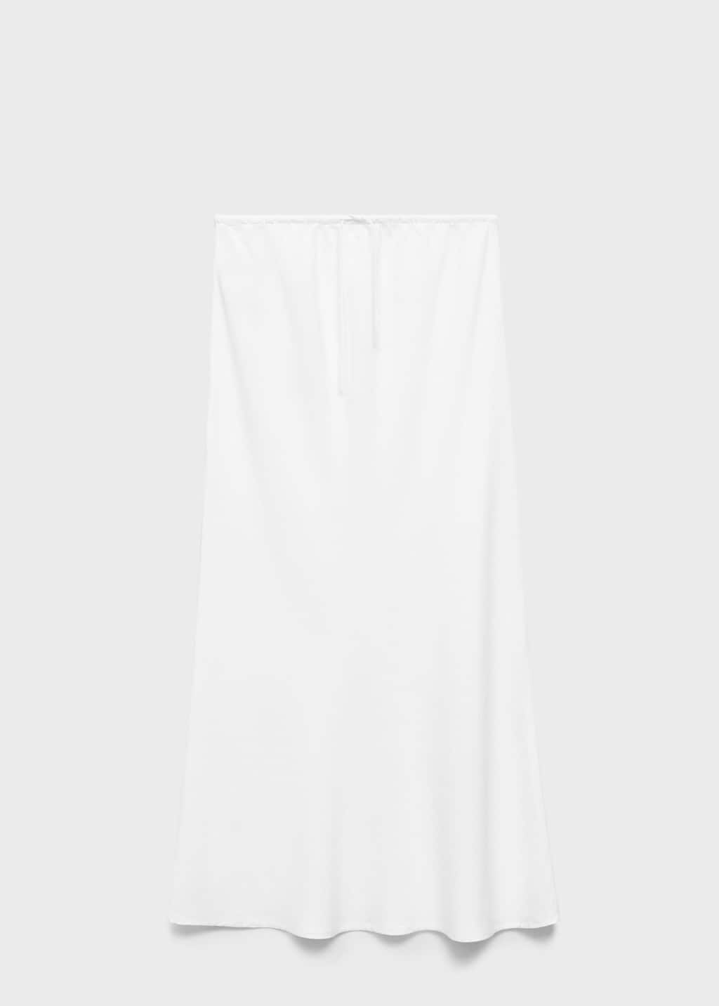 Mango Teen Bow Linen Skirt Off White In Off White