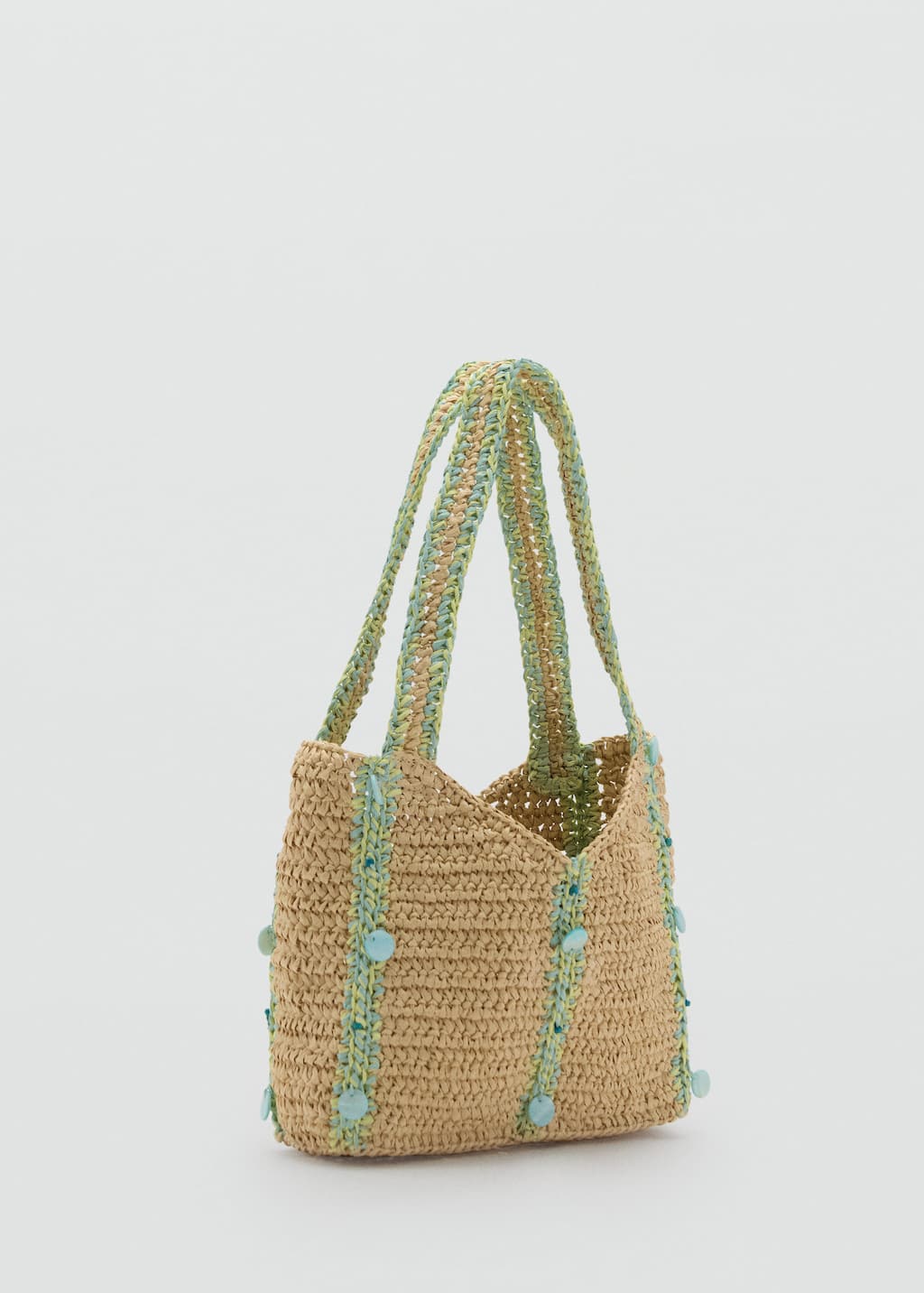 Mango Raffia Beaded Bag Sand In Sand