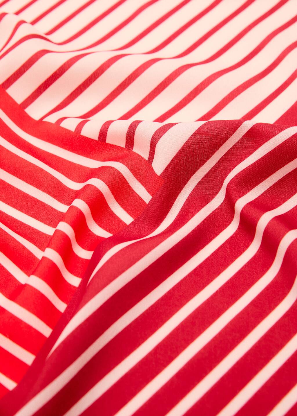 MANGO ABSTRACT STRIPE-PRINT SCARF RED