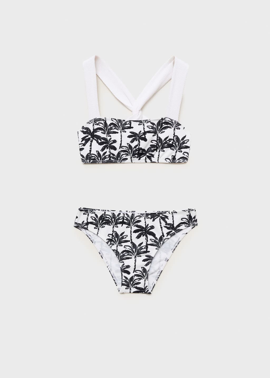 Mango Palm Tree Print Bikini White In White