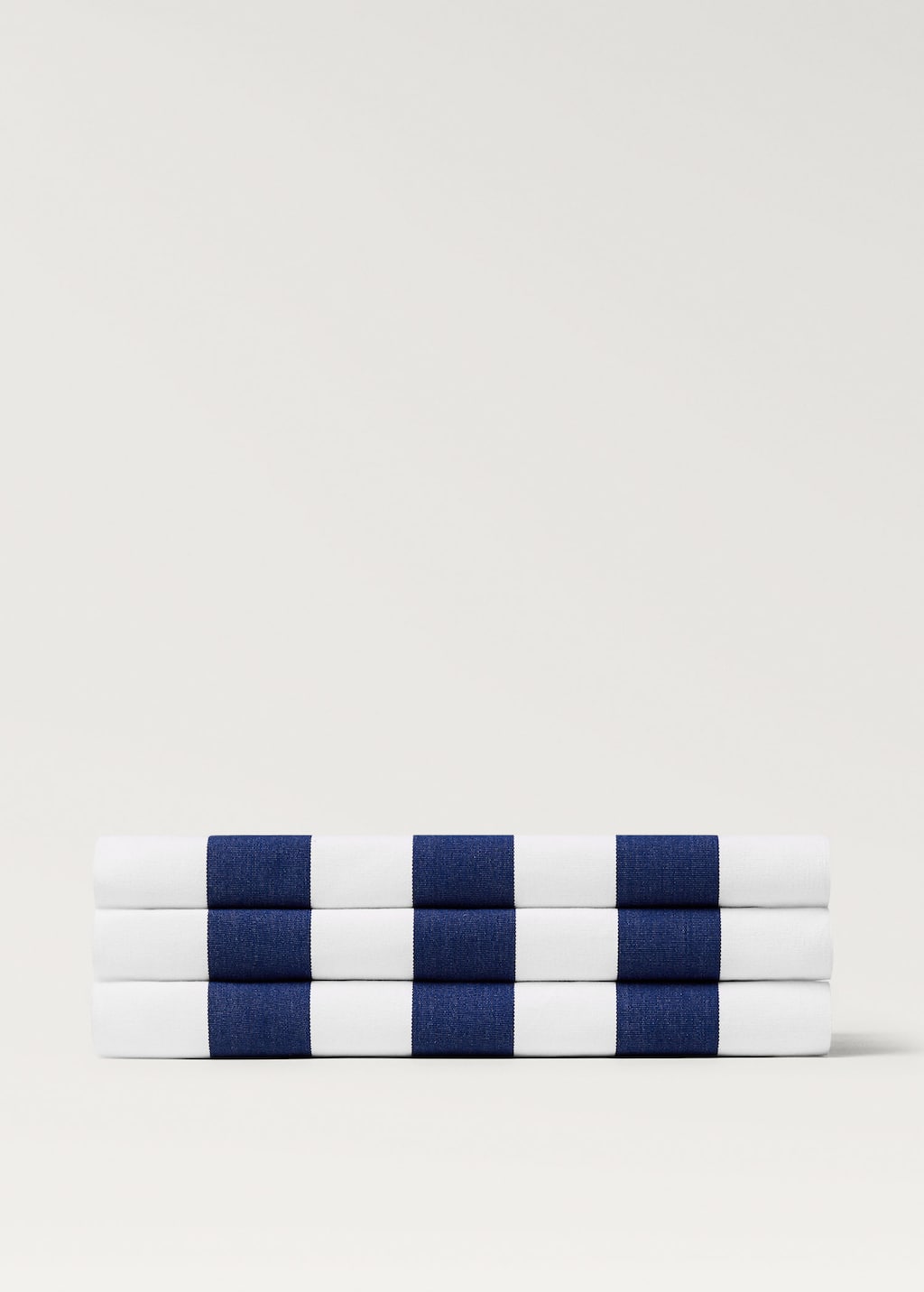 Cotton two-tone striped table runner