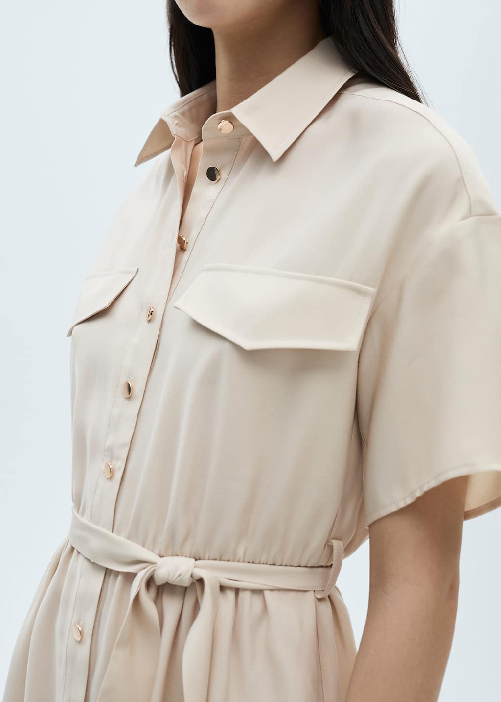 Belt shirt dress