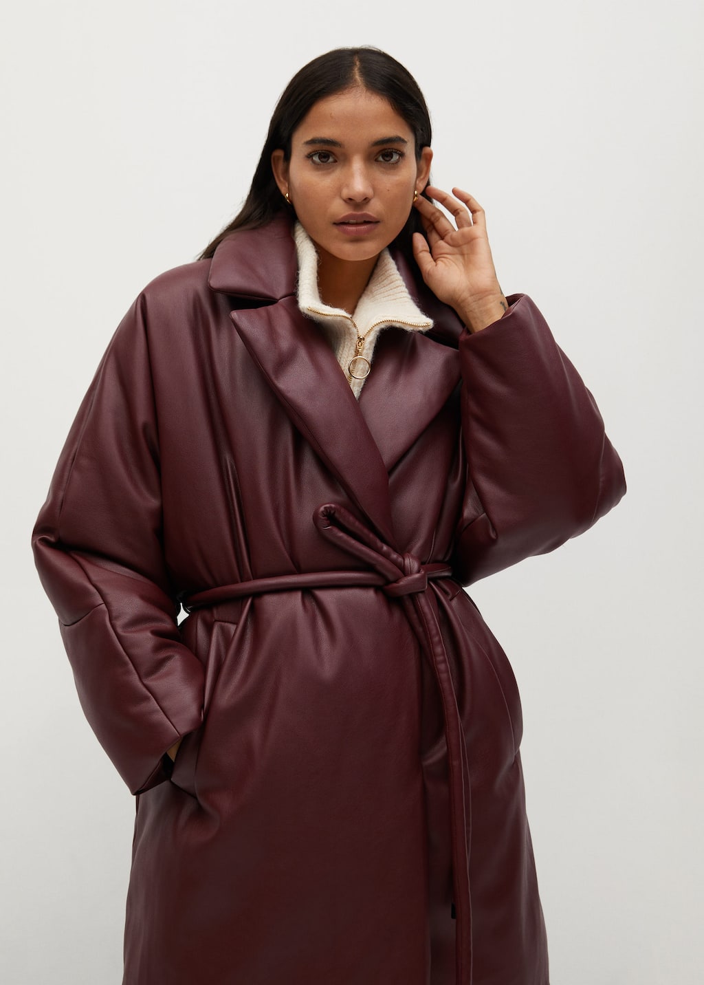 mango oversize quilted coat