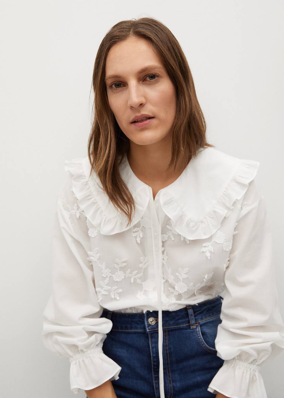 Double Baby Collar Shirt Women Mango Usa Double Baby Collar Shirt Women Mango Usa
