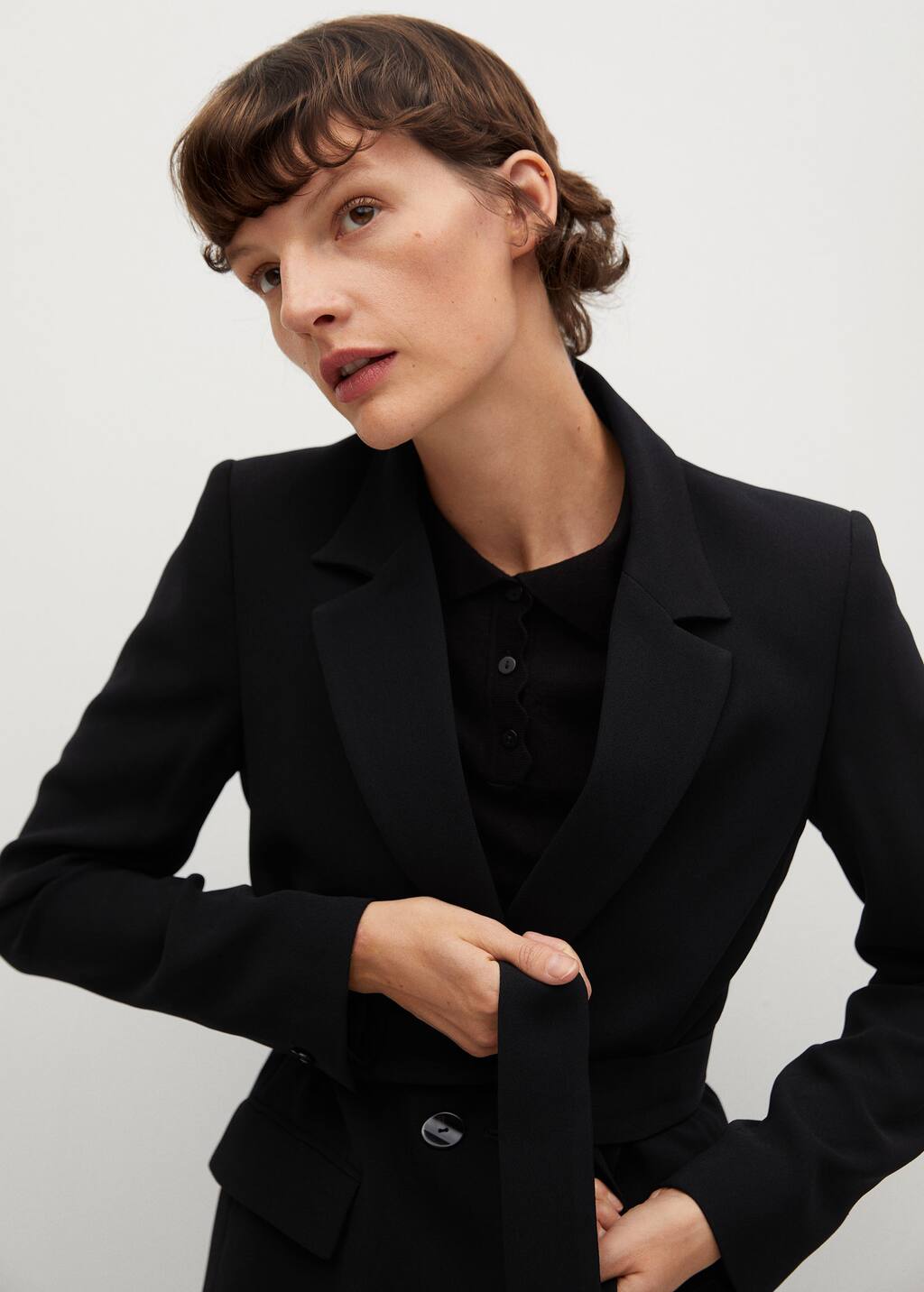 structured black blazer