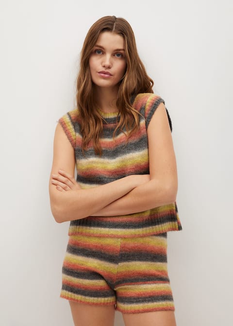 Multicoloured knitted vest - Medium plane