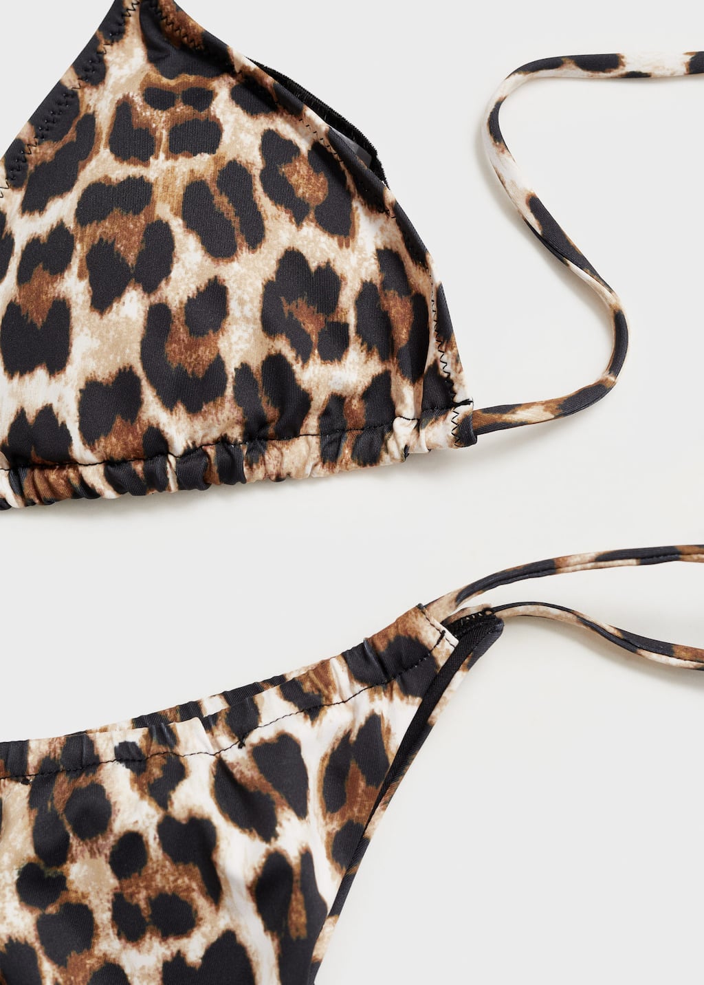 Leopard-print bikini top
