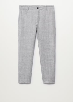 Pantalón lino slim fit cuadros - Artículo sin modelo