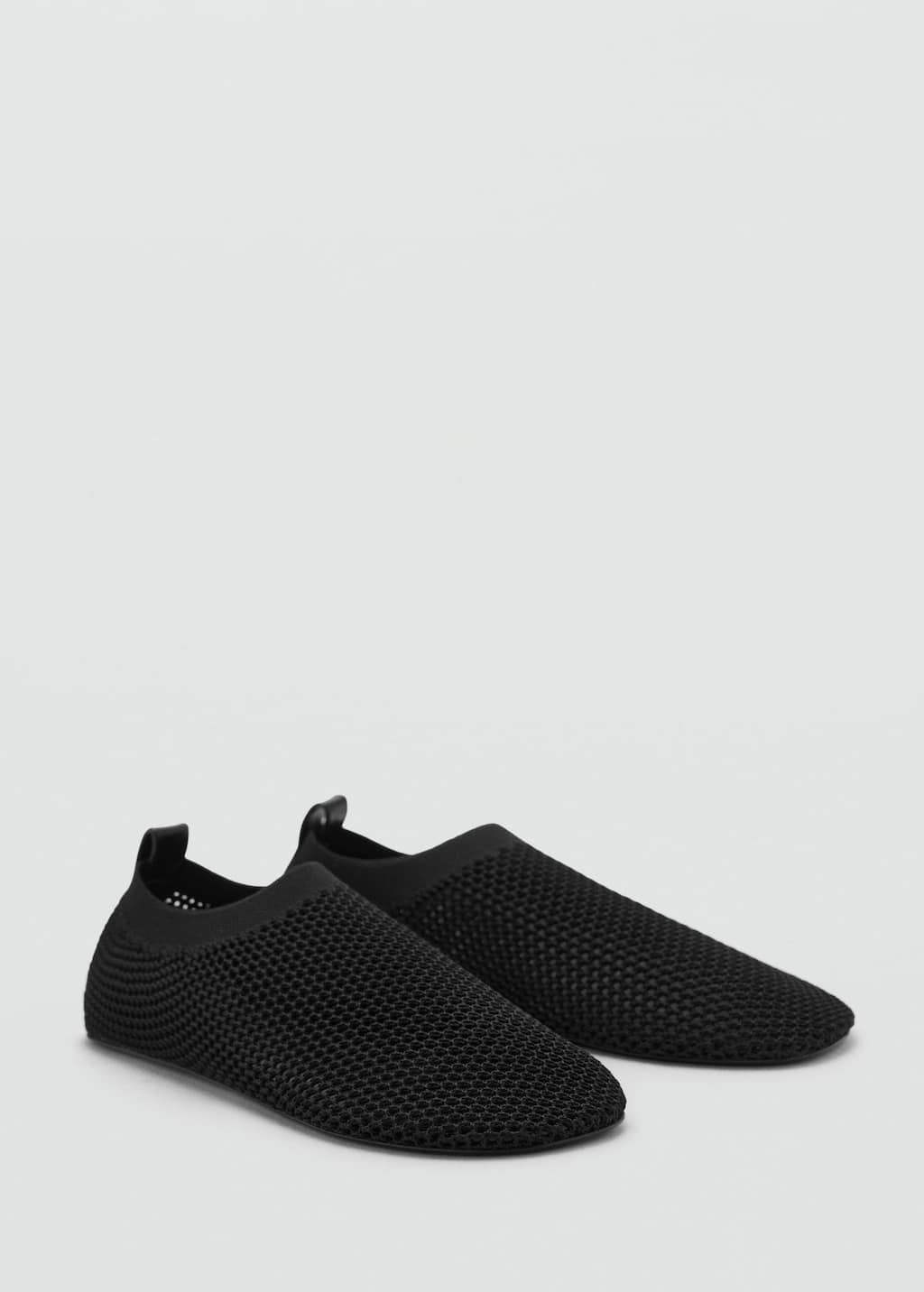 Mango Soft Mesh Shoe Black In Black