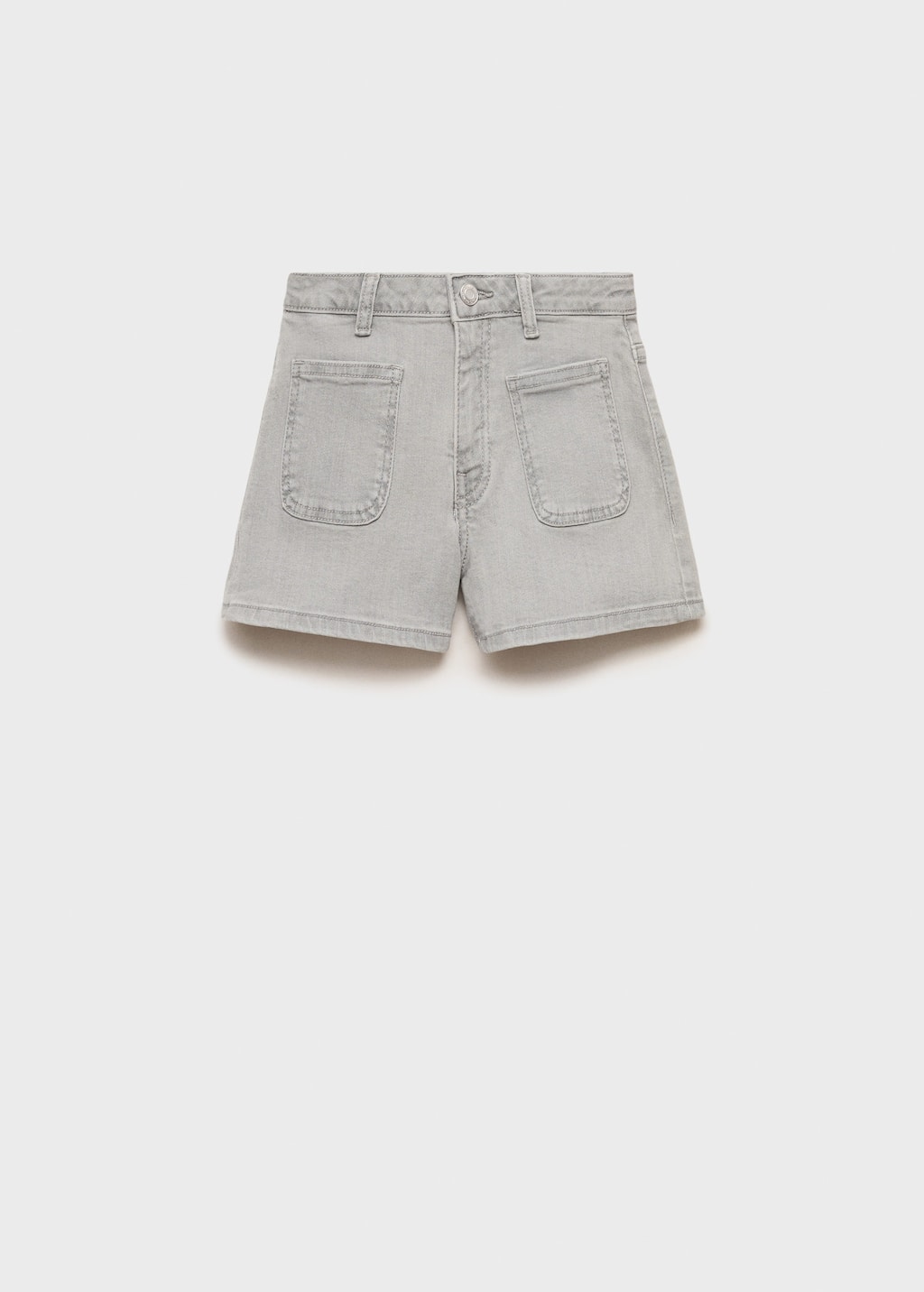 Mango Straight-fit Denim Shorts Denim Grey In Denim Grey