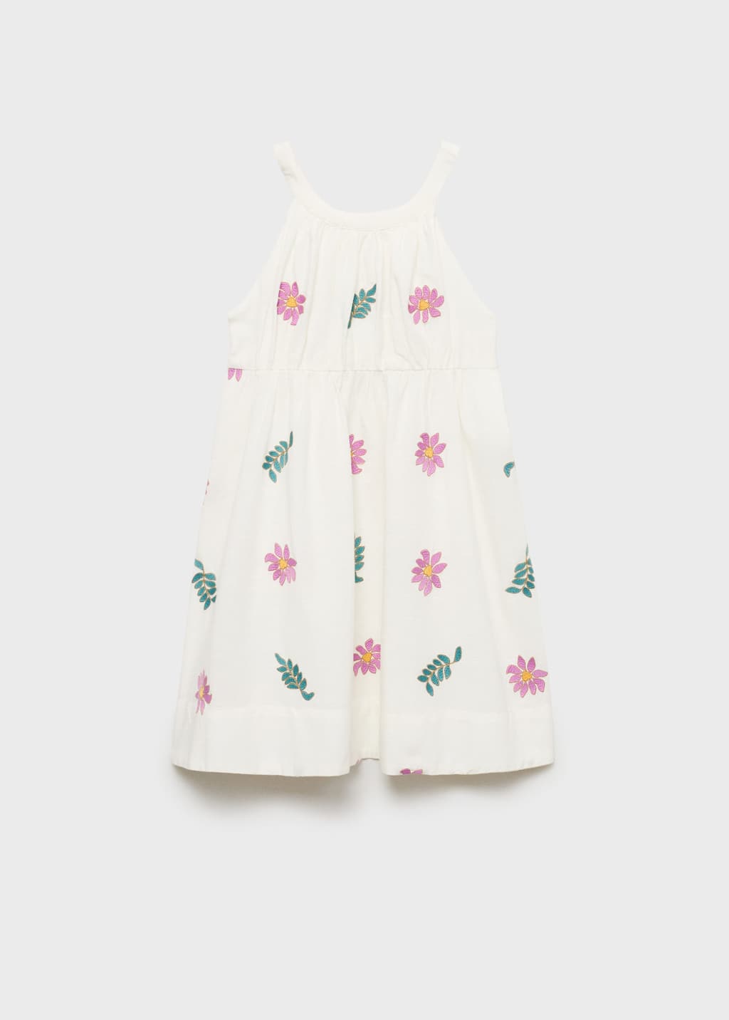 Shop Mango Floral Embroidery Dress Ecru