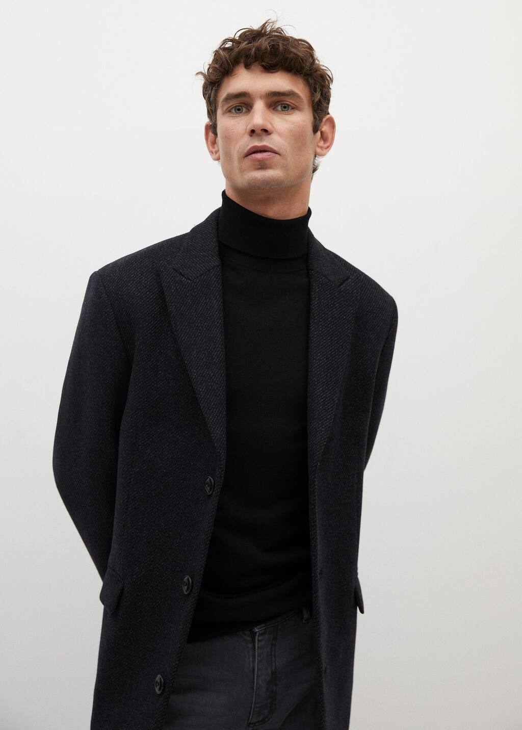 rudie premium wool blend overcoat