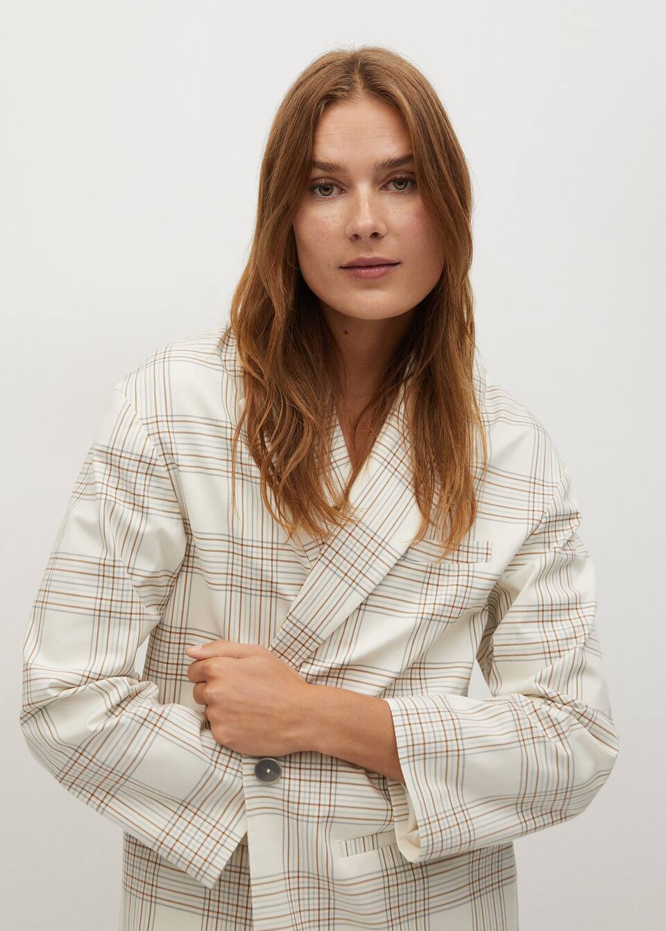 Check cotton blazer - Medium plane