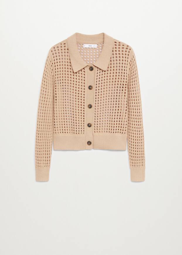 手工钩针编织开襟毛衣 - 无模特商品