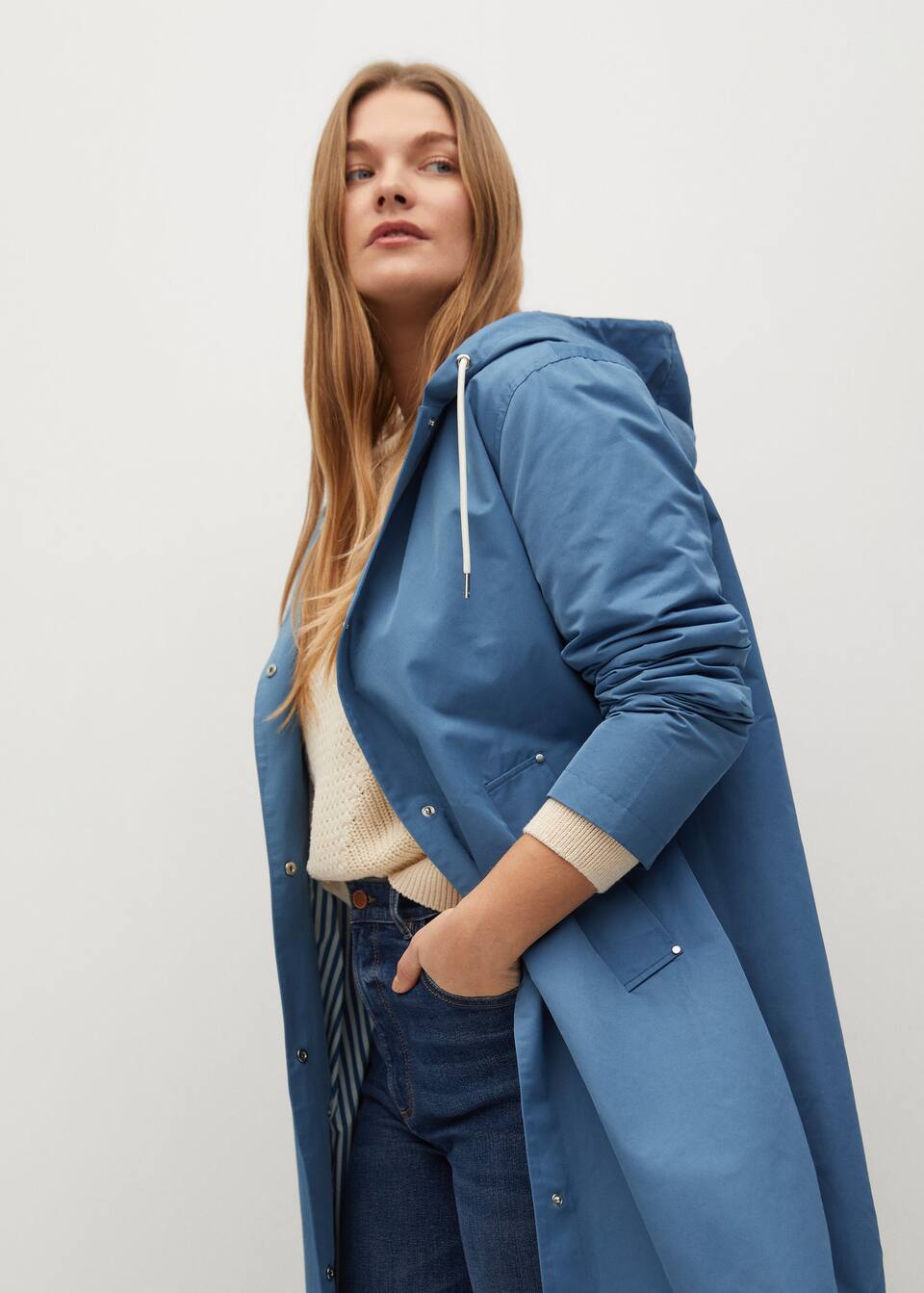Hooded Trench Plus Sizes Violeta By Mango Bahrain
